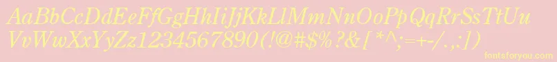 fuente Centuryoldstyle Italic – Fuentes Amarillas Sobre Fondo Rosa