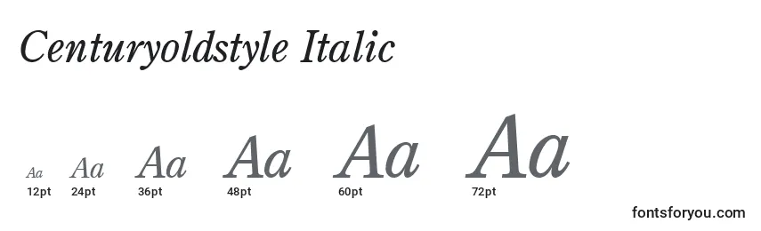 Centuryoldstyle Italic-fontin koot