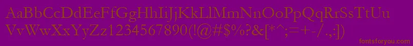 Шрифт Gara0 – коричневые шрифты на фиолетовом фоне