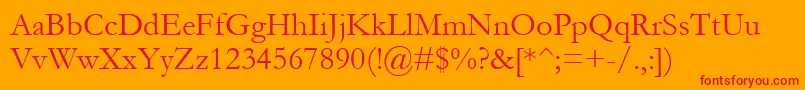Weitere Informationen zur Gara0-Schriftart Gara0-Schriftart – Rote Schriften auf orangefarbenem Hintergrund