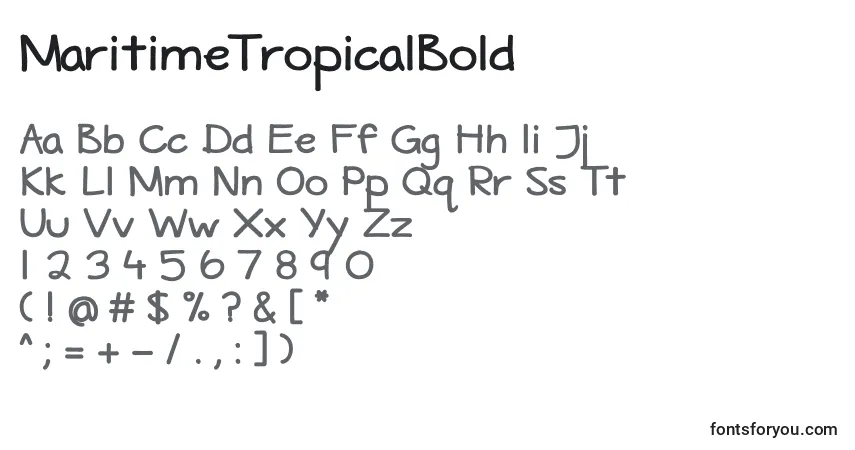 Schriftart MaritimeTropicalBold – Alphabet, Zahlen, spezielle Symbole