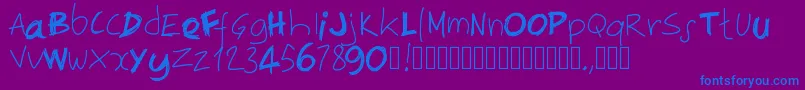Pwirregular Font – Blue Fonts on Purple Background