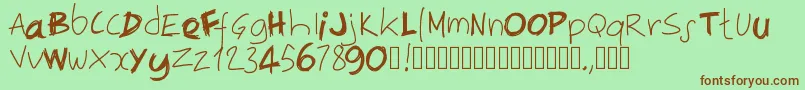 Pwirregular Font – Brown Fonts on Green Background