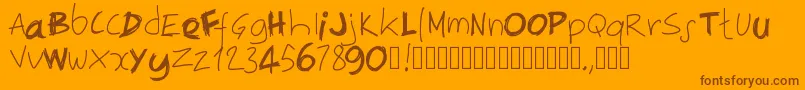 Pwirregular Font – Brown Fonts on Orange Background