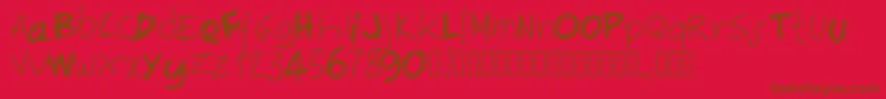 Pwirregular Font – Brown Fonts on Red Background
