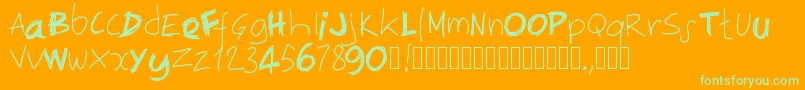 Pwirregular Font – Green Fonts on Orange Background