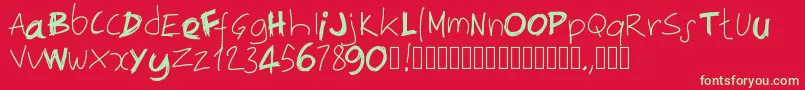 Pwirregular Font – Green Fonts on Red Background