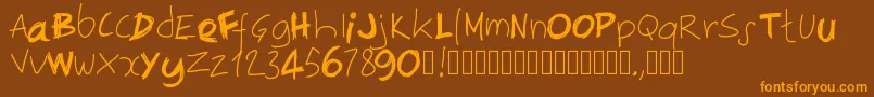Pwirregular Font – Orange Fonts on Brown Background
