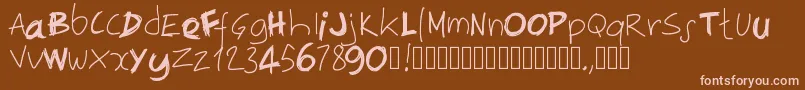 Pwirregular Font – Pink Fonts on Brown Background
