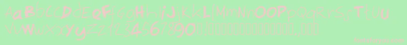 Pwirregular Font – Pink Fonts on Green Background