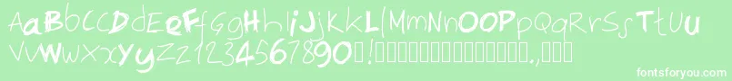 Pwirregular Font – White Fonts on Green Background