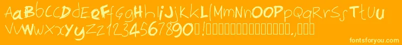 Pwirregular Font – Yellow Fonts on Orange Background