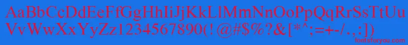 Galsilr Font – Red Fonts on Blue Background