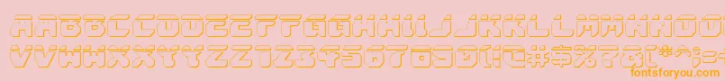 Astropolisla3D-Schriftart – Orangefarbene Schriften auf rosa Hintergrund