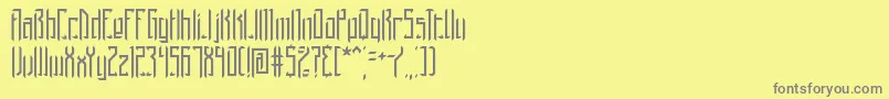 BrigadoomBrk-Schriftart – Graue Schriften auf gelbem Hintergrund