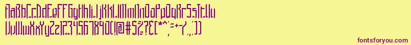 BrigadoomBrk Font – Purple Fonts on Yellow Background
