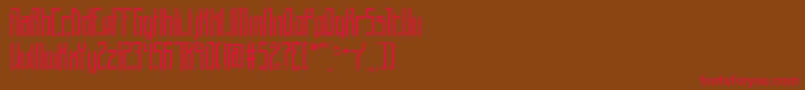 BrigadoomBrk-Schriftart – Rote Schriften auf braunem Hintergrund