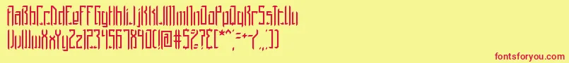 Шрифт BrigadoomBrk – красные шрифты на жёлтом фоне