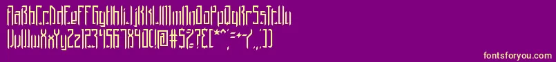 フォントBrigadoomBrk – 紫の背景に黄色のフォント