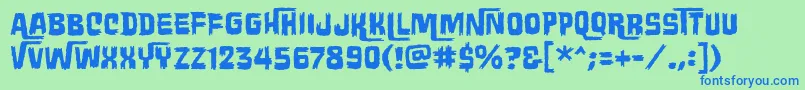 Wretchedremainsbb Font – Blue Fonts on Green Background