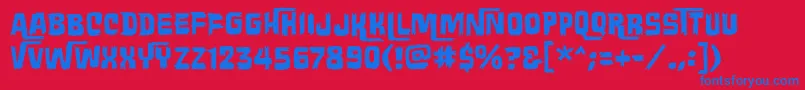 Wretchedremainsbb Font – Blue Fonts on Red Background