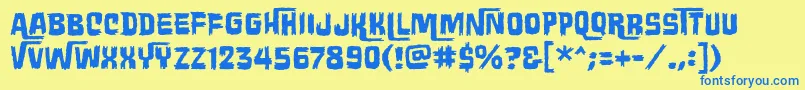 Wretchedremainsbb Font – Blue Fonts on Yellow Background