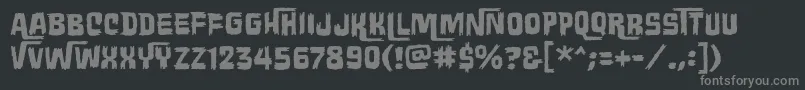 フォントWretchedremainsbb – 黒い背景に灰色の文字