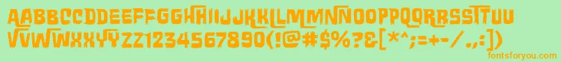 Wretchedremainsbb-Schriftart – Orangefarbene Schriften auf grünem Hintergrund