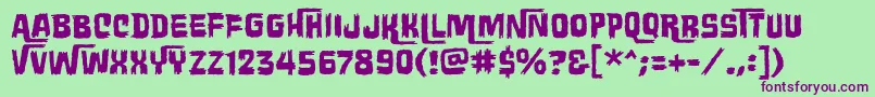 Wretchedremainsbb Font – Purple Fonts on Green Background