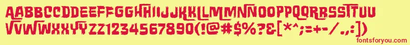 Wretchedremainsbb Font – Red Fonts on Yellow Background
