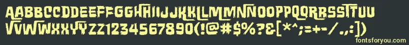 フォントWretchedremainsbb – 黒い背景に黄色の文字