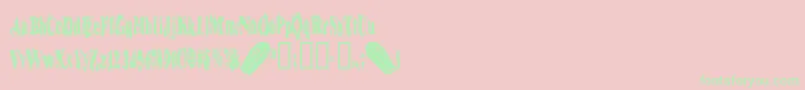 Woodencasket Font – Green Fonts on Pink Background