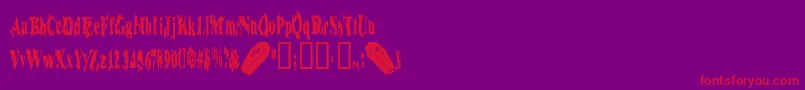 Woodencasket Font – Red Fonts on Purple Background