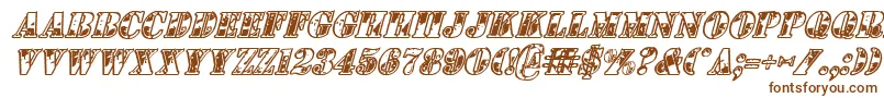 Czcionka 1stcavi – brązowe czcionki na białym tle