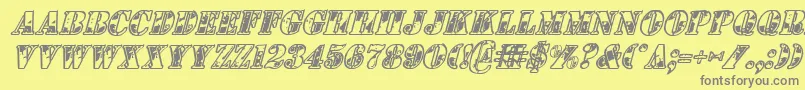 フォント1stcavi – 黄色の背景に灰色の文字