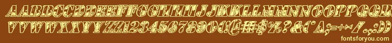 1stcavi-fontti – keltaiset fontit ruskealla taustalla
