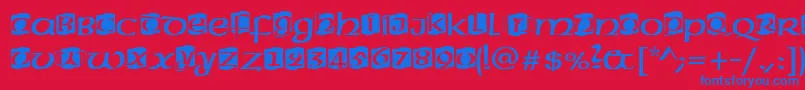 Americanuncinid Font – Blue Fonts on Red Background