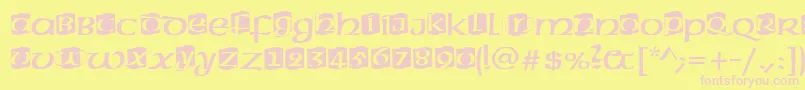 Americanuncinid Font – Pink Fonts on Yellow Background