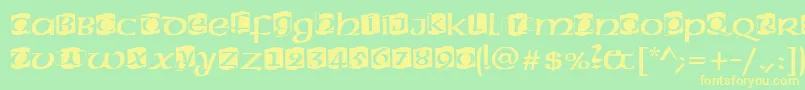 Americanuncinid Font – Yellow Fonts on Green Background