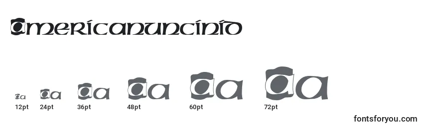 Americanuncinid Font Sizes