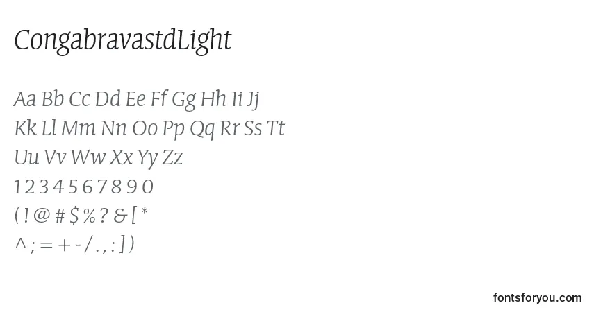 CongabravastdLightフォント–アルファベット、数字、特殊文字