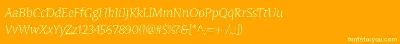 CongabravastdLight Font – Yellow Fonts on Orange Background