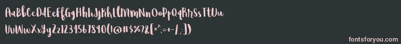 Шрифт WildemountDemo – розовые шрифты на чёрном фоне