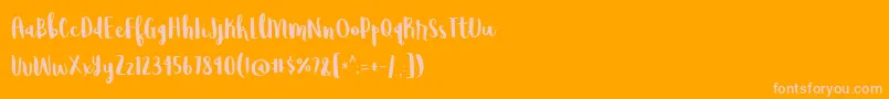 WildemountDemo-Schriftart – Rosa Schriften auf orangefarbenem Hintergrund