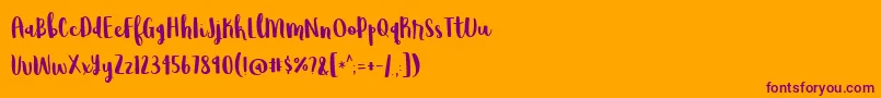 WildemountDemo-Schriftart – Violette Schriften auf orangefarbenem Hintergrund