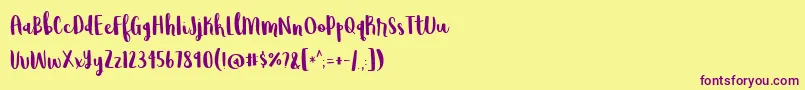 WildemountDemo Font – Purple Fonts on Yellow Background