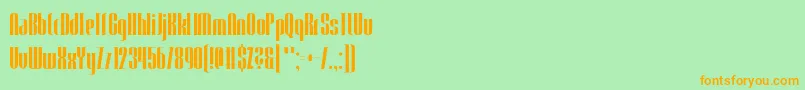 Trendgetter-Schriftart – Orangefarbene Schriften auf grünem Hintergrund
