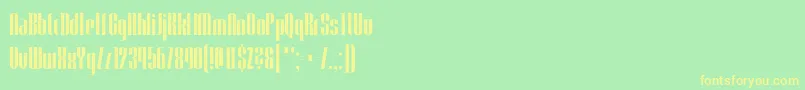 Trendgetter-Schriftart – Gelbe Schriften auf grünem Hintergrund