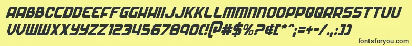 Soldiercondital Font – Black Fonts on Yellow Background