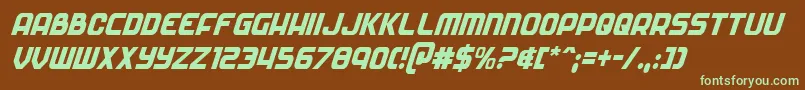 Soldiercondital Font – Green Fonts on Brown Background